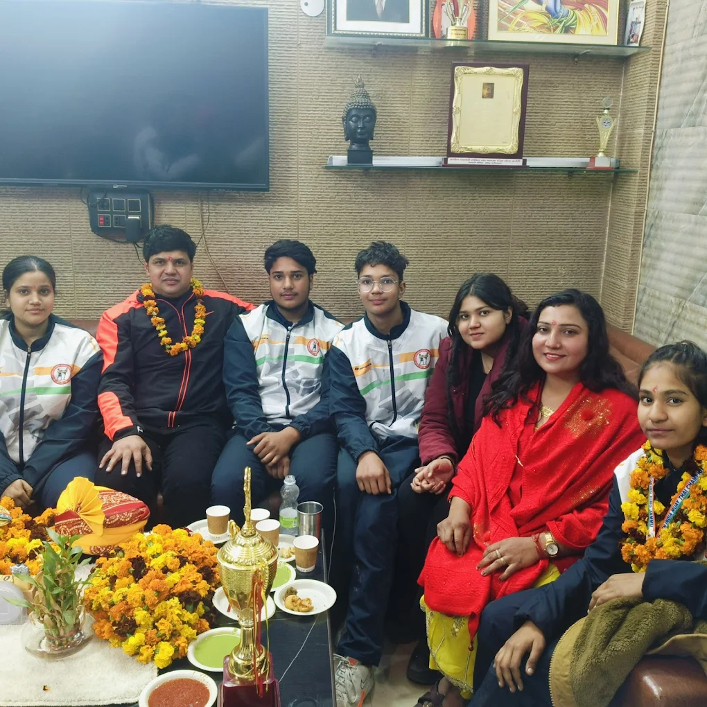 Champions Felicitation with Garlands
